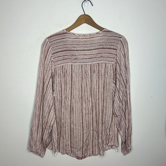 SAVANNA JANE Embroidered Boho Southwest Pattern Tassel Tie Peasant Blouse - Picture 5 of 10